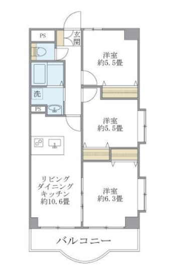 西船橋スクエアガーデンの間取り