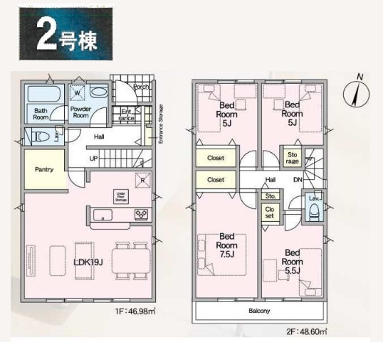 柏市伊勢原１丁目新築戸建（伊勢原第７）の間取り|2号棟：4LDK