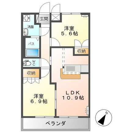 エスポアールＡの間取り|間取図