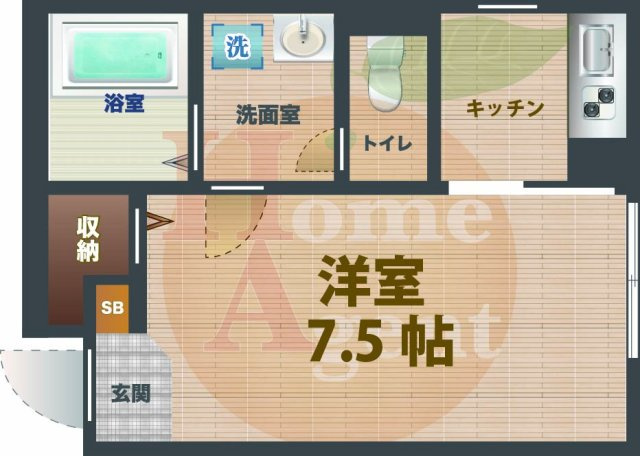 【間取り】 | ラ・ルース・ヴェルデ | 1Kのお部屋です。