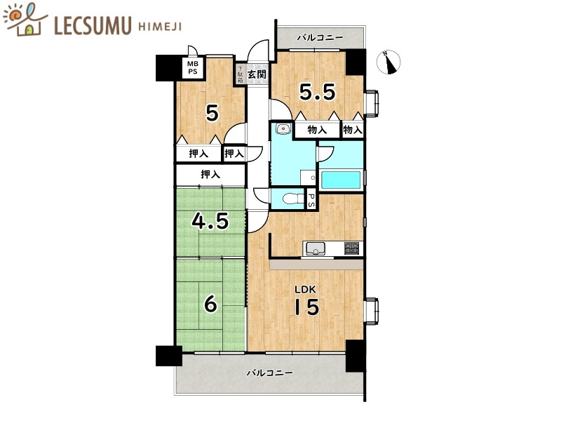 ライオンズマンション姫路市役所前の間取り