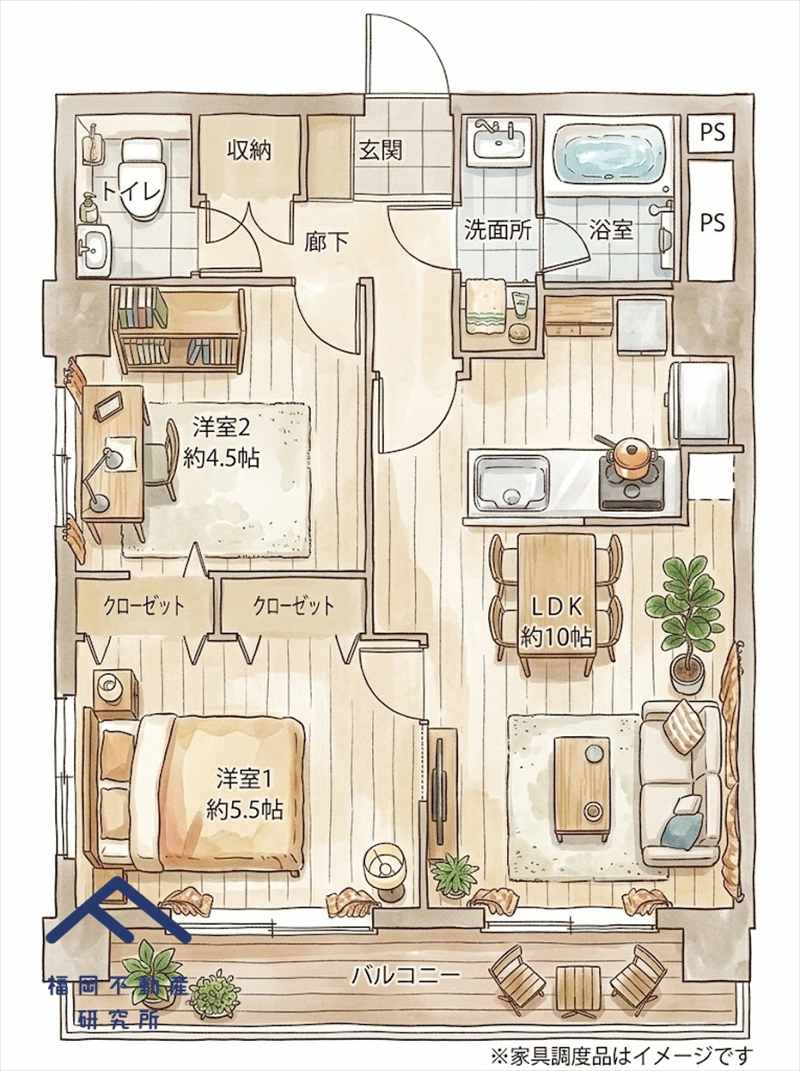 東峰マンション西公園の間取り