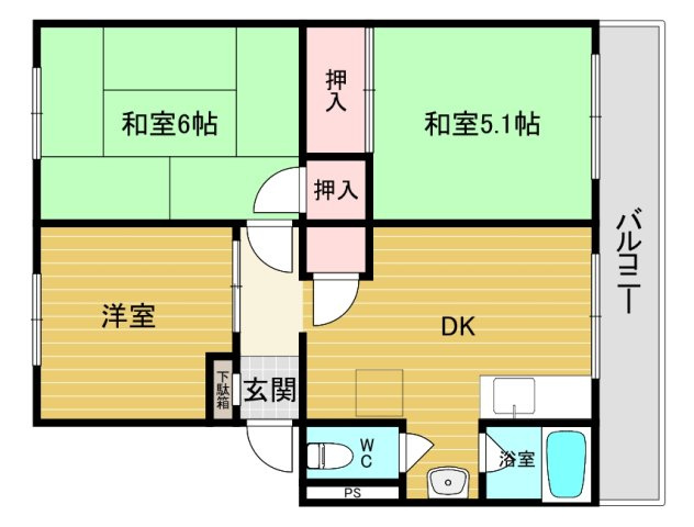 【間取り】 | 仁川リバーサイドハイツB棟