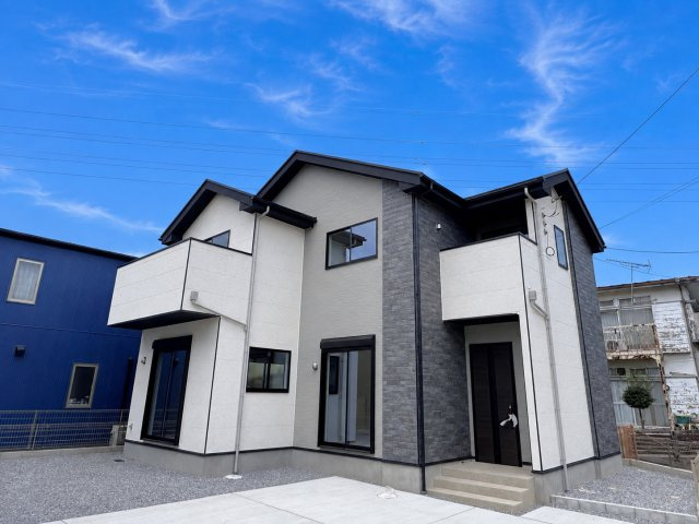 柏市高田新築戸建【柏第四小学校:5分】の外観|1号棟外観・完成済み内覧可能です！