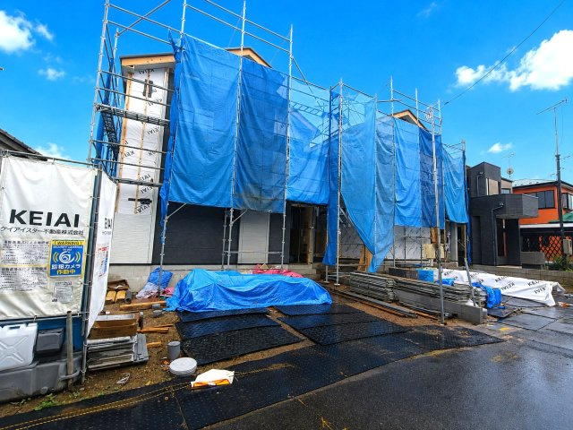 北葛飾郡松伏町　田中3丁目　新築戸建　全2棟の前面道路含む現地写真|前面道路含む現地写真です