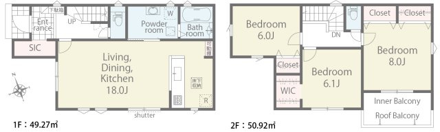 リナージュ藍住町乙瀬 01期の間取り