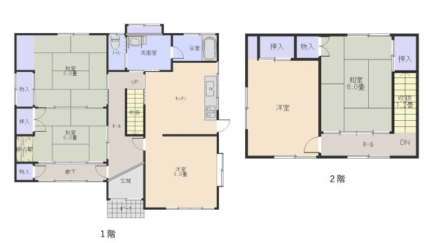 【北杜市明野町上手】日当たりと眺望が良い民家の間取り
