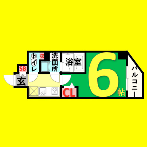ディアレイシャス大須観音III　名古屋市賃貸　仲介手数料無料の間取り