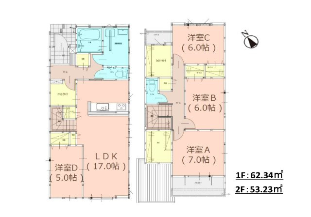 筑紫野市紫3丁目第1-1棟(1号棟)の間取り
