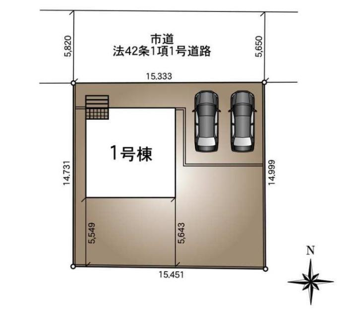 神栖市知手第5　新築戸建の区画図