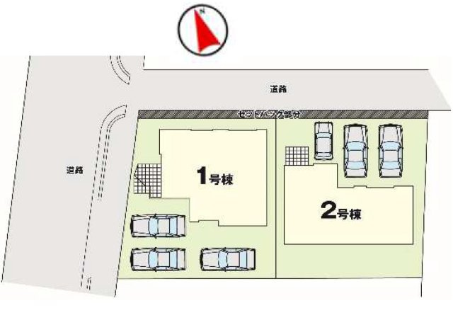 【LIGARE】宇都宮市双葉 第5期 全2棟の区画図