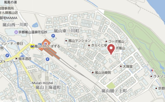 京都市西京区嵐山茶尻町　新築戸建の地図