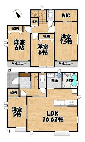 『地域密着☆ふじの不動産』多賀城市伝上山2丁目の間取り|A棟