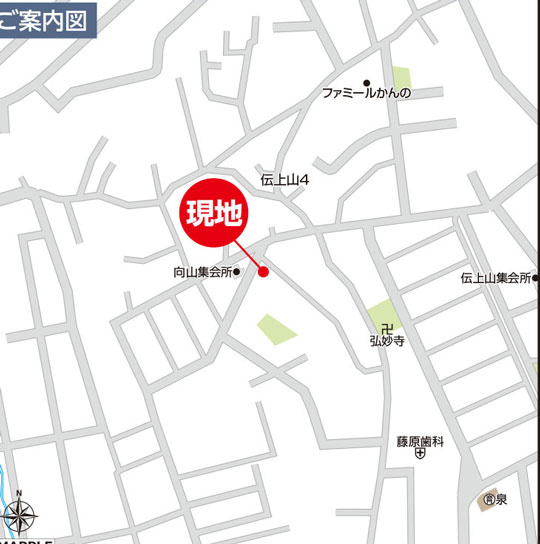 『地域密着☆ふじの不動産』多賀城市伝上山2丁目の地図