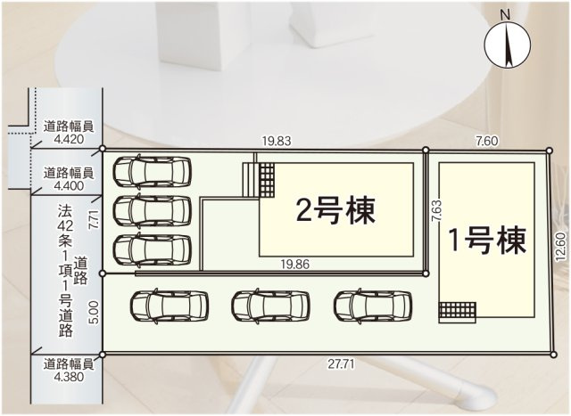 柳川市鍛冶屋町第1 1号棟の区画図