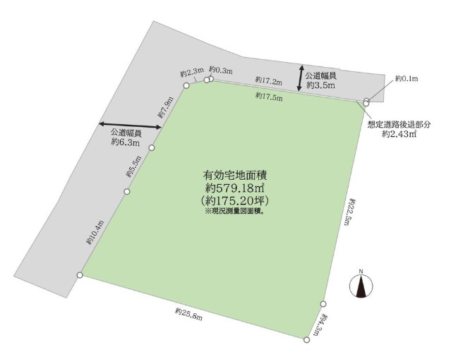 敷地面積177坪　売地　川越市豊田本二丁目①