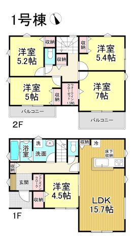 【同施工物件ご案内可】東海市富木島町南島　全2棟の間取り