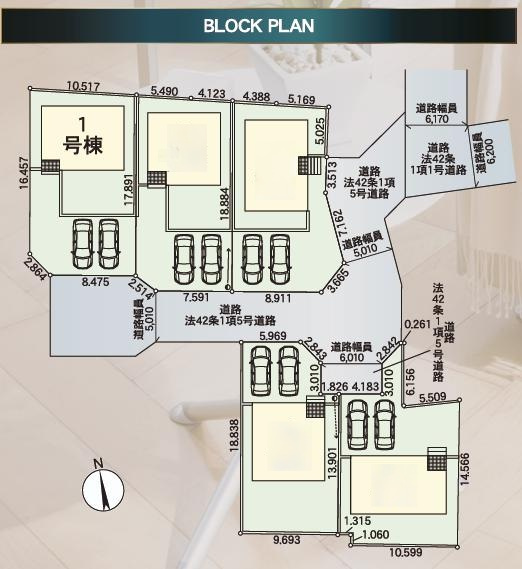 水戸市平須町第8　新築戸建　1号棟の区画図