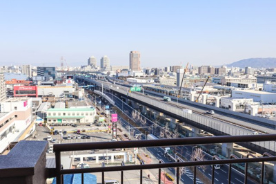 【展望】 | シャトー第２八戸ノ里 | 北側バルコニーからの眺め