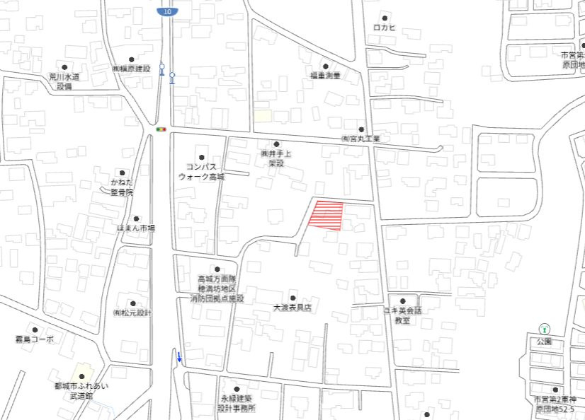 都城市高城町穂満坊の売地の土地図