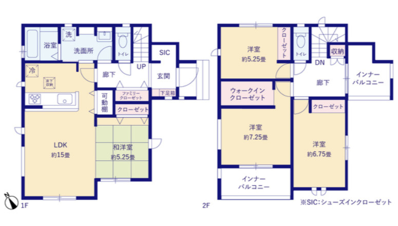 宜野湾市野嵩 新築戸建て 2号棟の間取り