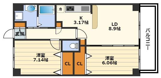 エスヴェール北梅田の間取り