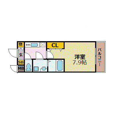 エスリード三宮旭通の間取り
