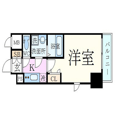エスリード三宮旭通の間取り