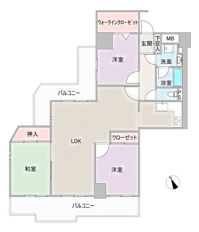 グランドメゾンサン原A棟の間取り