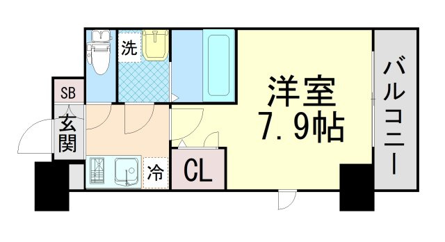 エスリード三宮旭通の間取り