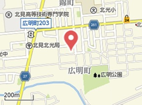 北見市広明町１９９番地２２　中古売家　の地図