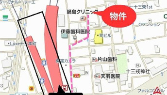 大阪市淀川区十三東３丁目の店舗一部の地図