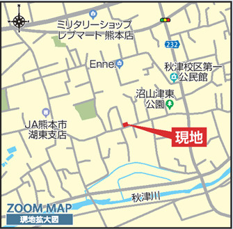 ブルーミングガーデン／東区沼山津３丁目／１号棟の地図