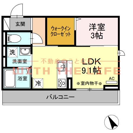 D-room F京町【10，000円キャッシュバック対象物件】の間取り