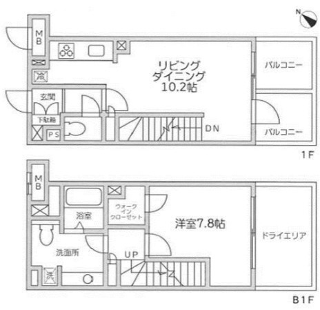 レジディア西新宿Ⅱの間取り