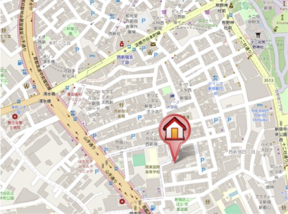 レジディア西新宿Ⅱの地図