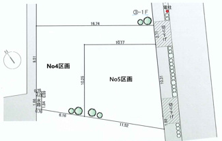 【土地図】 | 【仲介手数料無料！！】府中市住吉町4丁目　建築条件付き売地（全5区画）No4区画　4090万円