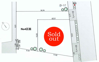 【土地図】 | 【仲介手数料無料！！】府中市住吉町4丁目　建築条件付き売地（全5区画）No4区画　4090万円