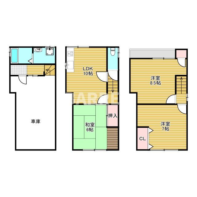 大阪市西淀川区福町2丁目不動産戸建の間取り