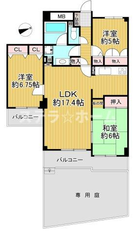 ラウムズ菅原ノースヒルの間取り|3LDKの物件です