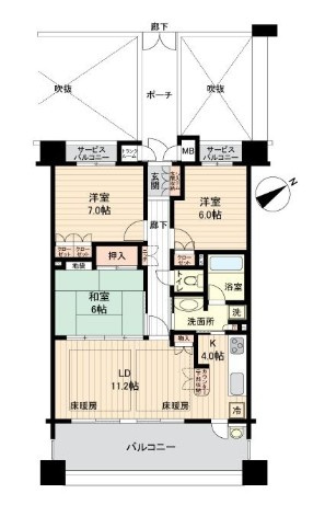 グラン・ブルー野洲の間取り