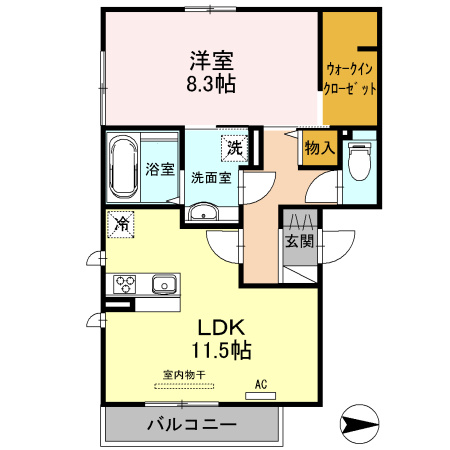 ソレイユ八尾の間取り