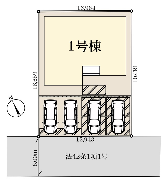[新築住宅] 深谷市東方町 第6 全1棟の区画図
