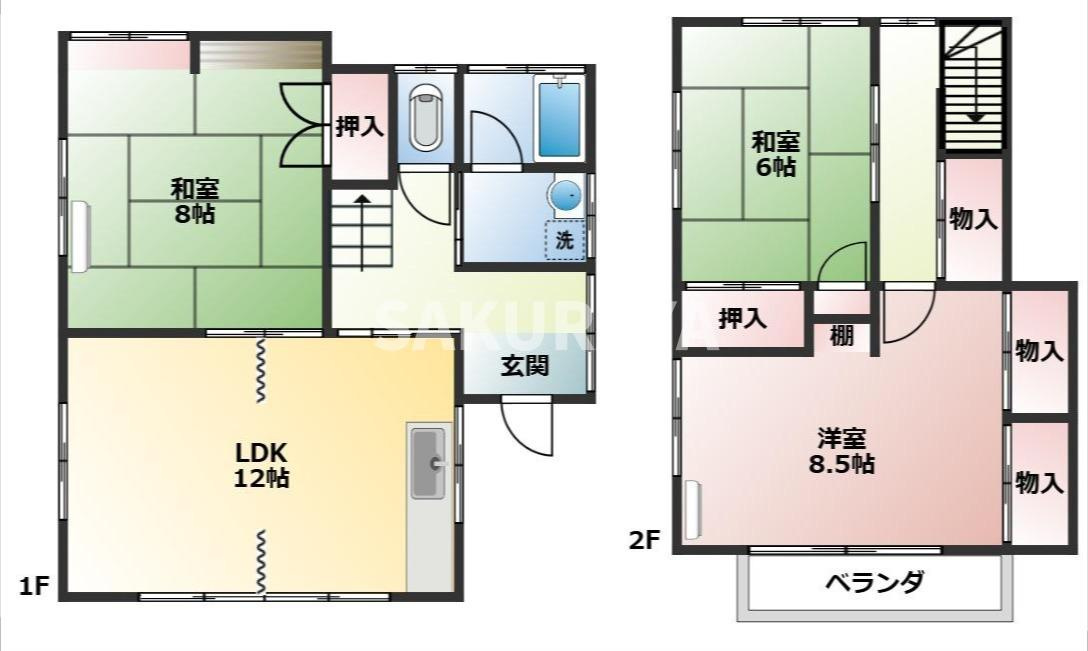 島田町貸家TKの間取り