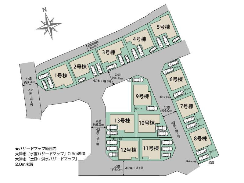 雄琴5丁目13号棟 新築戸建の区画図