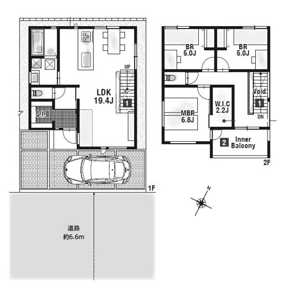 【間取り】 | 箕面市半町４丁目　新築戸建　２号地