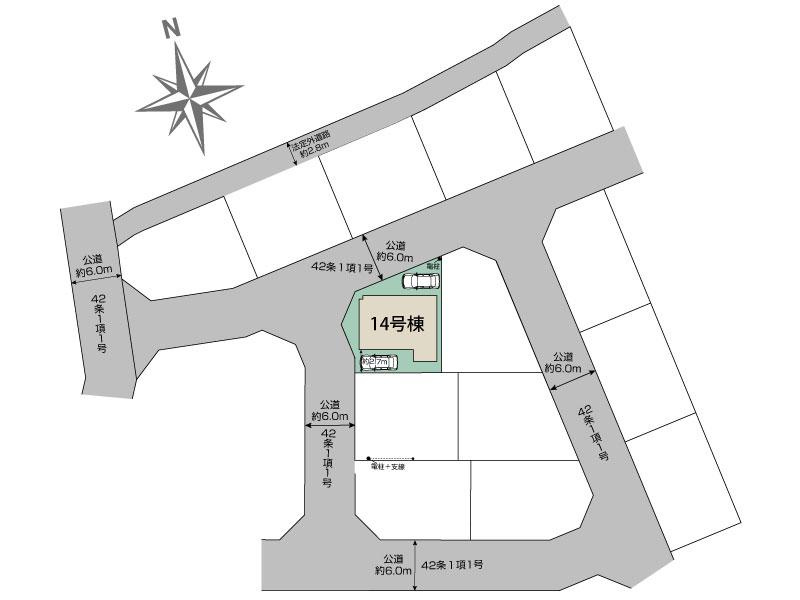 雄琴5丁目14号棟 新築戸建の区画図
