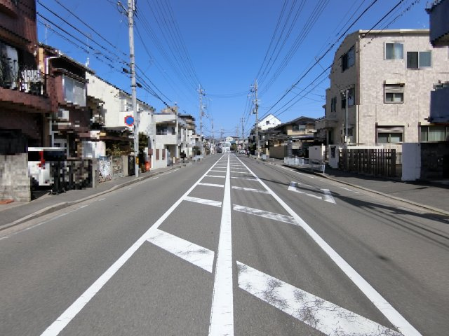 西京区川島東代町土地の前面道路含む現地写真|前面道路の北向きです。