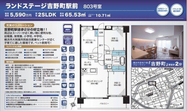 ランドステージ吉野町駅前【仲介手数料無料】ペット可♪