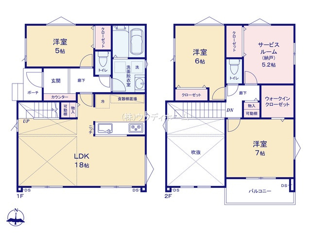 越谷市袋山　新築一戸建ての間取り